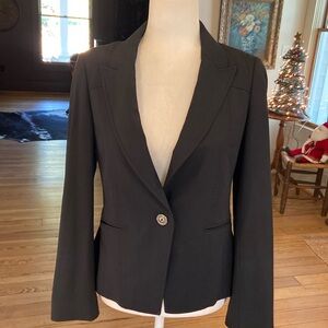 Ted Baker London Black Fitted Tailored One Button Blazer Jacket size 3/US 6/8
